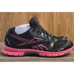 Reebok Ultimatic Athletic Shoes Womens Size 8 Black Pink